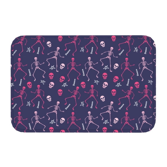 Kdxio Dance Skull Star,16" x 24", Non-Slip Front Door Mats,Outdoor Welcome Mat Washable