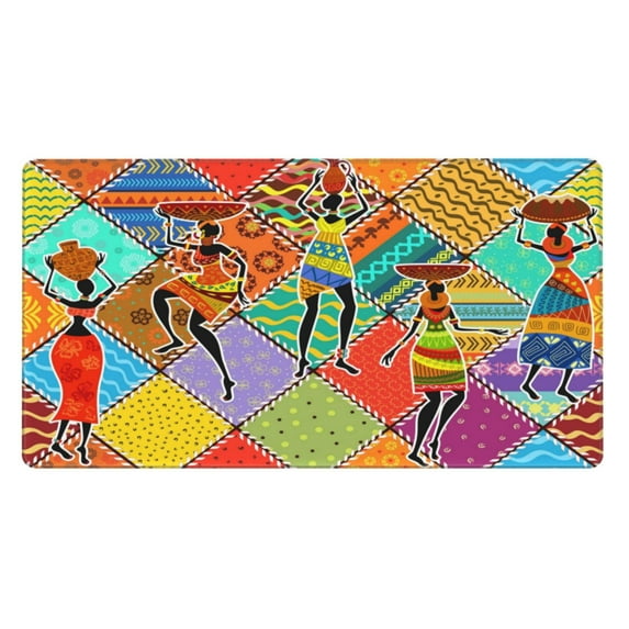 Kdxio Dancing African Womans Print Large Gaming Mouse Pad,Non-Slip Base,Water Resist Keyboard Pad for Gamer,Office & Home,29.5 x 15.8 in
