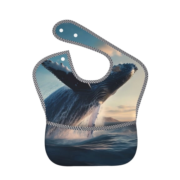Kdxio Dancing Whale Bibs For Babies, Baby Bibs for Eating, Toddler Bibs, Waterproof Bibs, Feeding Bibs, for Toddlers, Boys, Girls