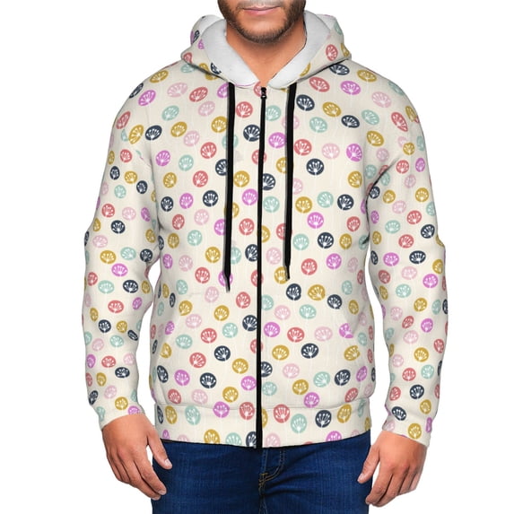 Kdxio Dandelion Floral Print Men Hoodies Casual Hoodies for Men with Zip Pockets Full Zip Long Sleeve Sweatshirt Sports Hooded Jacket-Medium