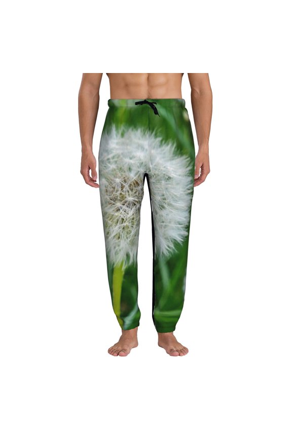 Dandelion Flower In The Meadow Pattern Joggers,Sweatpants for Men with Pockets-Large