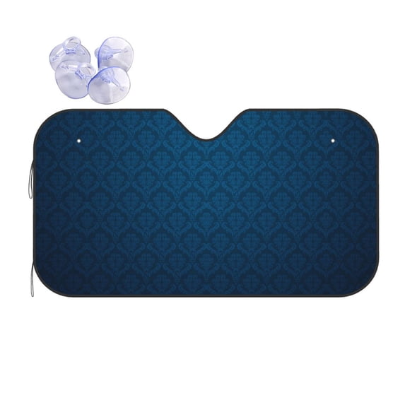 Kdxio Dark Blue Print Front Windshield Sun Shade,Folding Auto Sunshade for Car Truck SUV-Small