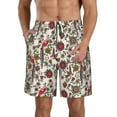 thumbnail image 1 of Kdxio Dark Enchanted Flowers And Birds Pattern Mens Casual Shorts - Drawstring Summer Beach Sports Shorts for Men, 1 of 9