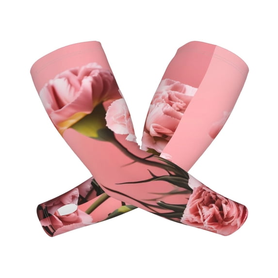 Kdxio Delicate Pink Carnations A Print UV Sun Protection Arm Sleeves - Tattoo Cover Up - Basketball Arm Sleeve UPF 50 Cooling for Men Women