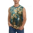 thumbnail image 1 of Kdxio Delicate White Daisy Jars for Men's Muscle T-shirt,Sleeveless for Workout Running Athletic Gym Lounge Casual, 1 of 5
