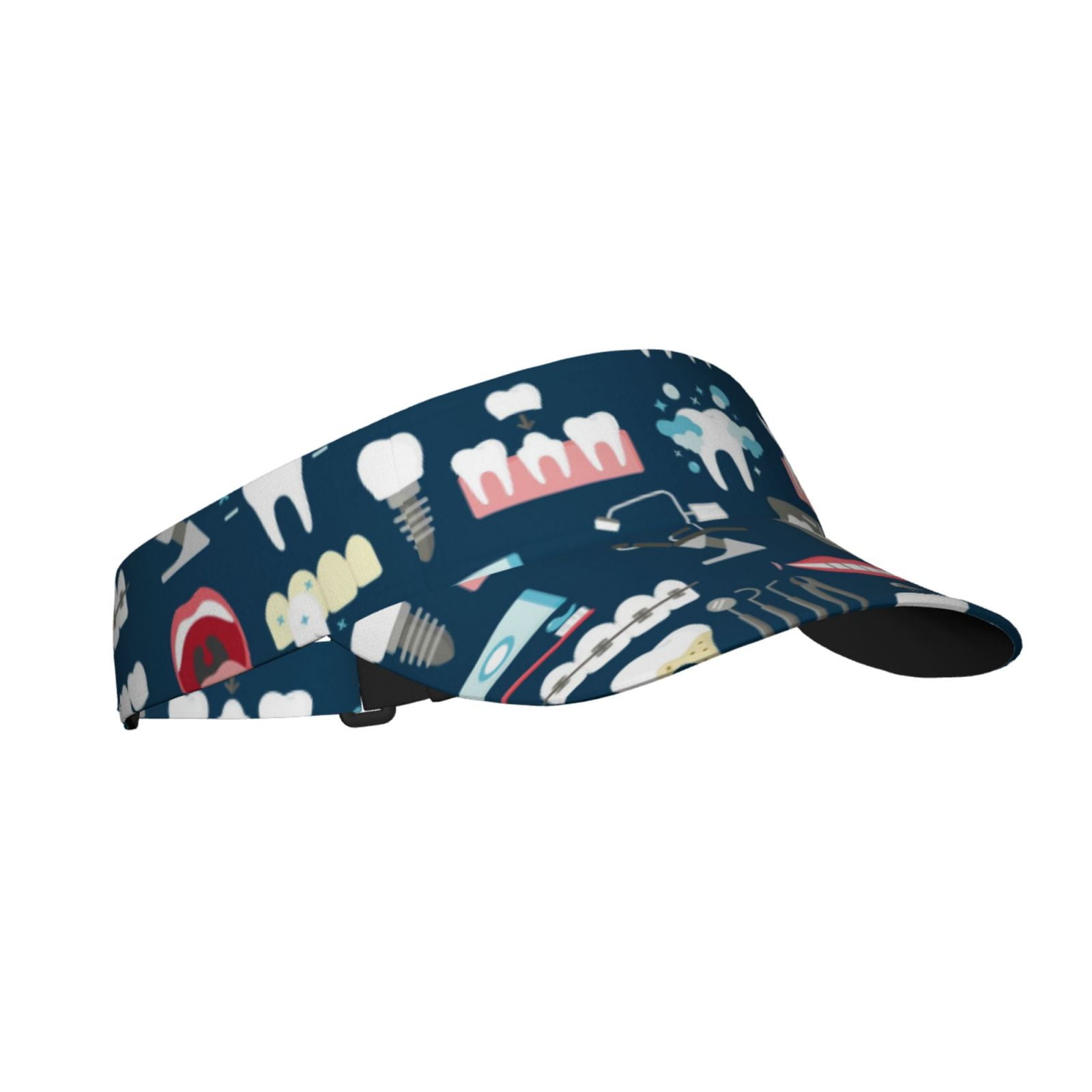 Kdxio Dental Seamless Print Sun Visor Hat Golf Visor Adjustable Velcro