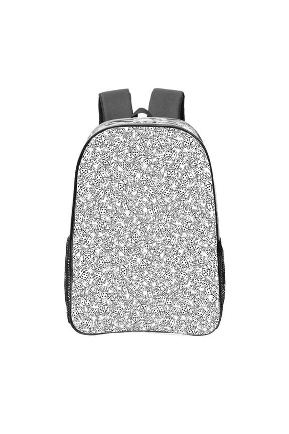 Dice Cubes Clear Backpack, Transparent Bookbag for School for Women Men, Capacity Clear Bag for College, Travel