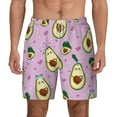 thumbnail image 1 of Kdxio Different Avocados Print Men'S Swim Trunks With Compression Liner 7 Inch Inseam Quick Dry Swim Shorts, 1 of 7