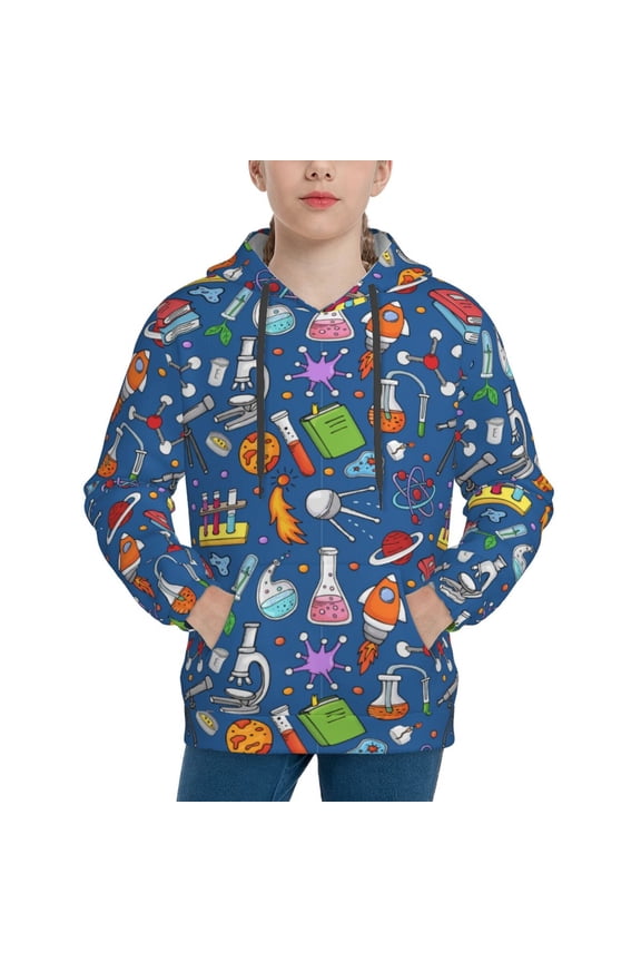 Different Chemical Things Pattern Boys Athletic Unisex Boys Girls Hoodie with Pocket Sweatshirts-Large