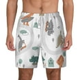 thumbnail image 1 of Kdxio Dino On A Skateboard Surf Print Men'S Swim Trunks With Compression Liner 7 Inch Inseam Quick Dry Swim Shorts, 1 of 7