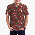 thumbnail image 1 of Kdxio Dinosaur Christmas Print Men's Short Sleeve Polo Shirt,Midweight Men's Shirt, 1 of 6