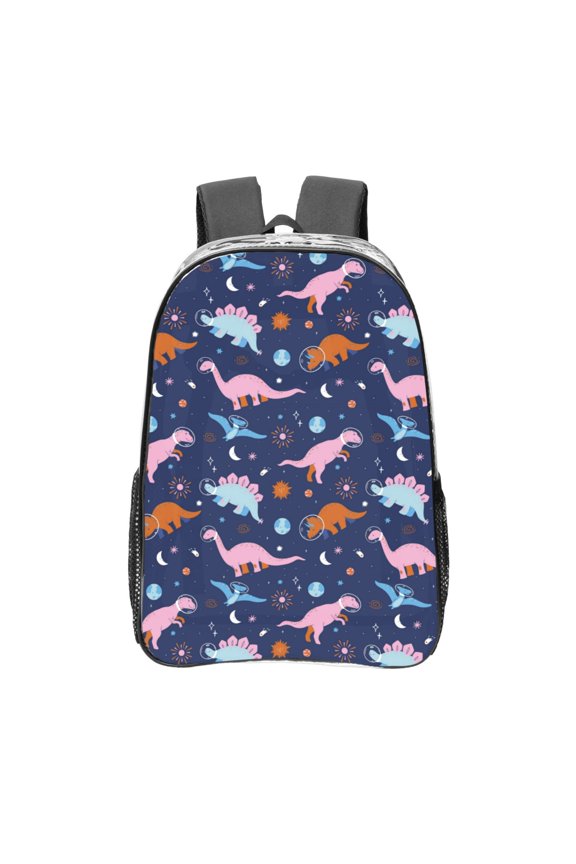 Dinosaur Clear Backpack, Transparent Bookbag for School for Women Men, Capacity Clear Bag for College, Travel