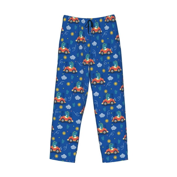 Kdxio Dinosaur Driving Print Men's Sleep Pajama Pant Lounge Pants with Pockets