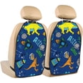 thumbnail image 1 of Kdxio Dinosaur In Space Print 2 Pack Car Kick Mat Seat Cover Back Protector Mat with Pockets for Organizer Backseat Protector and Storage Anti Kick Pad for Vehicles, 1 of 9