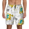 thumbnail image 1 of Kdxio Dinosaur On Excavator Print Men'S Swim Trunks With Compression Liner 7 Inch Inseam Quick Dry Swim Shorts, 1 of 7