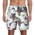 thumbnail image 1 of Kdxio Dinosaur On Excavator2 Print Men'S Swim Trunks With Compression Liner 7 Inch Inseam Quick Dry Swim Shorts, 1 of 7