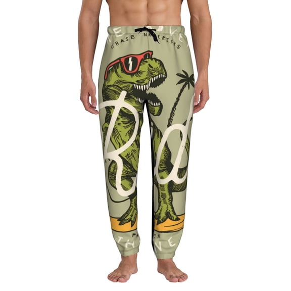 Kdxio Dinosaur Pattern Joggers,Sweatpants for Men with Pockets-Large