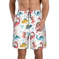 thumbnail image 1 of Kdxio Dinosaur Pattern Mens Casual Shorts - Drawstring Summer Beach Sports Shorts for Men, 1 of 9