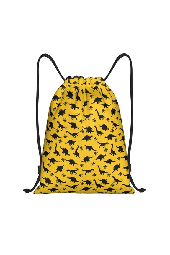 Dinosaur Print Drawstring Backpack Bag,Waterproof Draw String Back Sack, Gym Drawstring Bags Swim Bag For Unisex