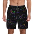 thumbnail image 1 of Kdxio Dinosaur Print Men'S Swim Trunks With Compression Liner 7 Inch Inseam Quick Dry Swim Shorts, 1 of 7