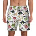 thumbnail image 1 of Kdxio Dinosaur Print Men's Swim Trunks with Compression Liner 7 Inch Inseam Quick Dry Swim Shorts, 1 of 7