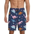 thumbnail image 1 of Kdxio Dinosaur Print Mens Sleep Shorts Bottoms Soft Comfy Pajama Wear Pants with Drawstring Pockets, 1 of 7