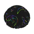 thumbnail image 1 of Kdxio Dinosaur Print Shower Cap for Women,Elastic and Reusable,Double Waterproof Layers Bathing Hat, 1 of 9