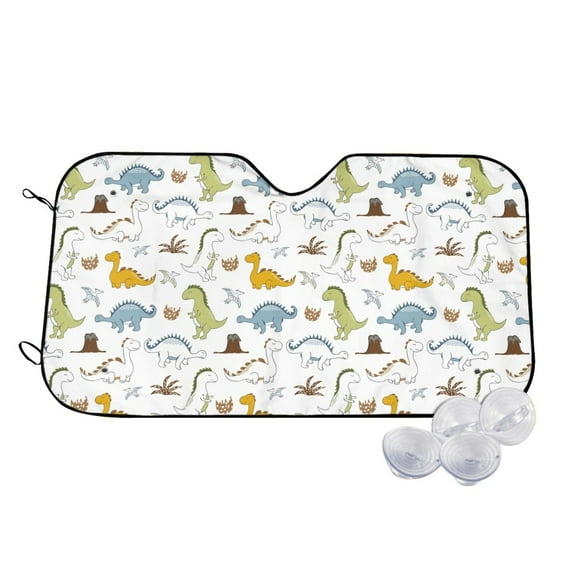 Kdxio Dinosaur Print Windshield Sun Shade,UV Rays and Sun Heat Protection,Sunshade for Car Windshield,Car Shade Front Windshield - Medium