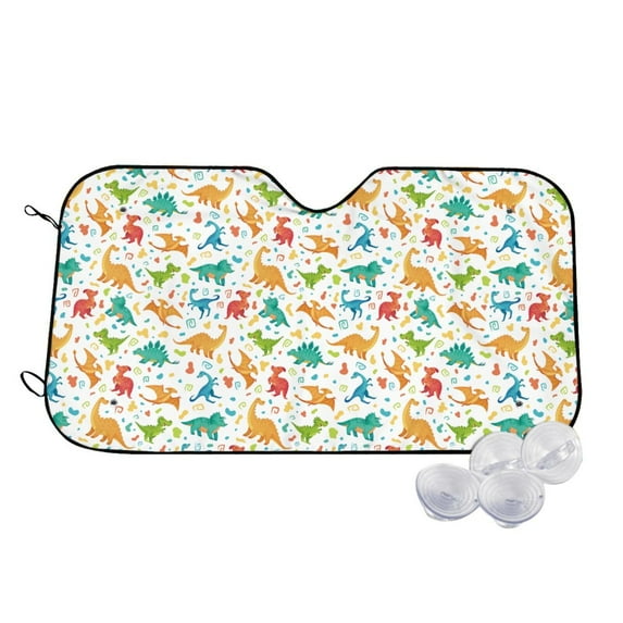 Kdxio Dinosaur Print Windshield Sun Shade,UV Rays and Sun Heat Protection,Sunshade for Car Windshield,Car Shade Front Windshield - Medium