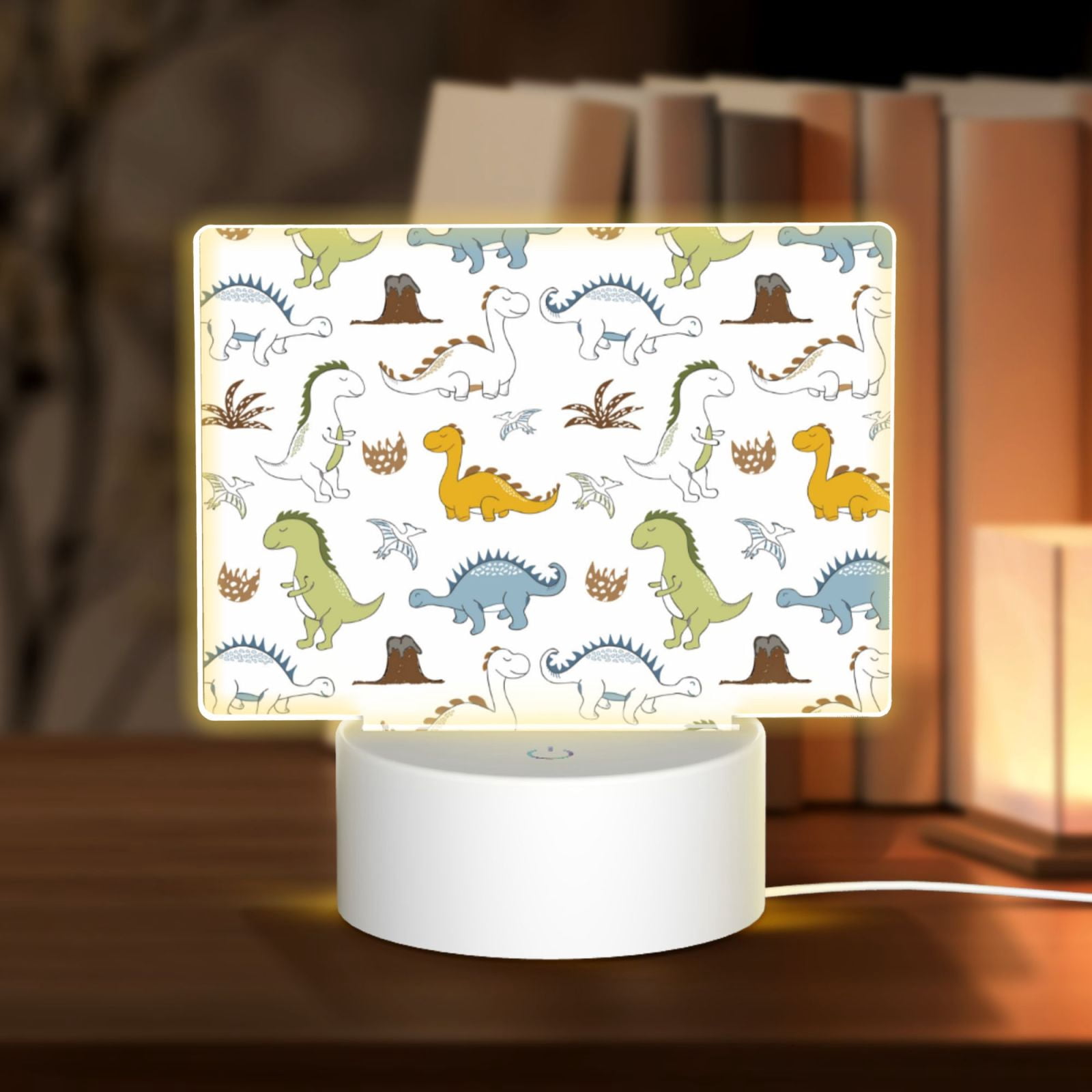 Kdxio Dinosaur Rectangular Acrylic Night Light Acrylic Sleep Night Light Friend Gifts for Birthday Gifts for Women Teens Boys Girls