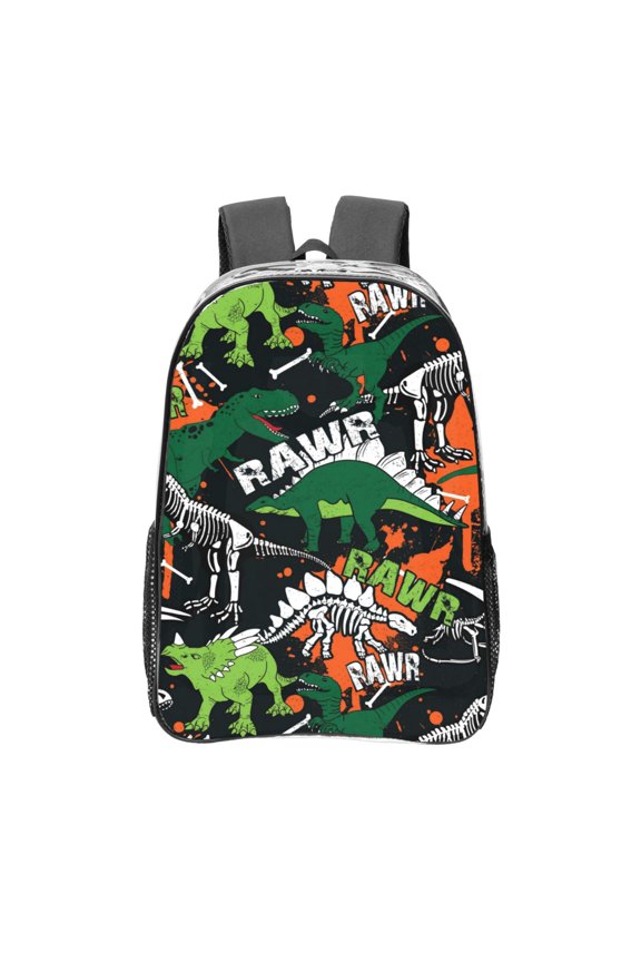 Dinosaur Skeleton Clear Backpack, Transparent Bookbag for School for Women Men, Capacity Clear Bag for College, Travel