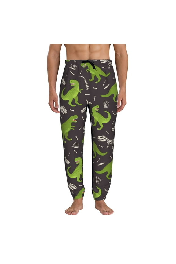 Dinosaur Skeleton Pattern Joggers,Sweatpants for Men with Pockets-Large