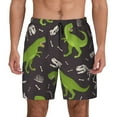 thumbnail image 1 of Kdxio Dinosaur Skeleton Print Men'S Swim Trunks With Compression Liner 7 Inch Inseam Quick Dry Swim Shorts, 1 of 7