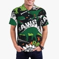 thumbnail image 1 of Kdxio Dinosaur Skeleton Print Men's Short Sleeve Polo Shirt,Midweight Men's Shirt, 1 of 6