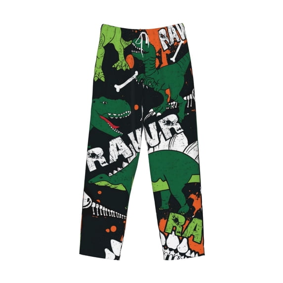 Kdxio Dinosaur Skeleton Print Men's Sleep Pajama Pant Lounge Pants with Pockets