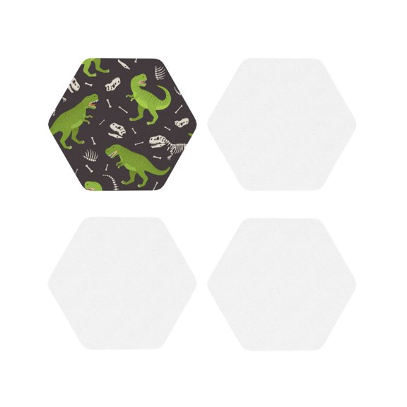 Kdxio Dinosaur Skeleton Seamless Grunge Pattern Funny Coasters,4 Pcs Leather Coasters,Housewarming Gifts,Protect Furniture From Water Marks Scratch And Damage