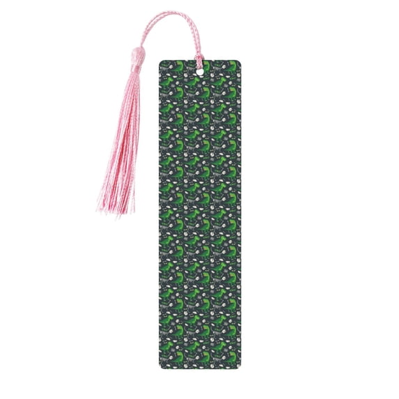 Kdxio Dinosaur and Bone Print Metal Tassel Bookmarks,Perfect Gift for Art Lovers and Bookworms Metal Bookmarks for Women