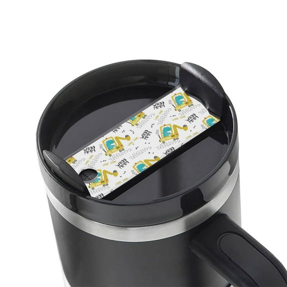 Kdxio Dinosaur on Excavator Name Plate Compatible Stanley Cups Name Tag Acrylic Nameplate Tumbler Lid Topper for Cup Accessories
