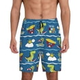 thumbnail image 1 of Kdxio Dinosaur on the Beach Vacation Print Mens Sleep Shorts Bottoms Soft Comfy Pajama Wear Pants with Drawstring Pockets, 1 of 7