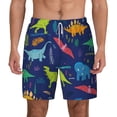 thumbnail image 1 of Kdxio Dinosaurs With Palms Print Men'S Swim Trunks With Compression Liner 7 Inch Inseam Quick Dry Swim Shorts, 1 of 7