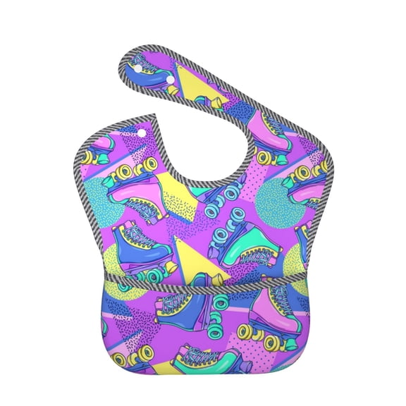 Kdxio Disco Roller Skates Bibs For Babies, Baby Bibs for Eating, Toddler Bibs, Waterproof Bibs, Feeding Bibs, for Toddlers, Boys, Girls