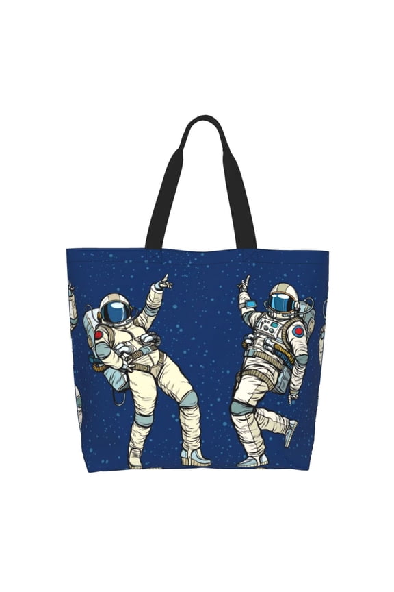 Disco party Astronaut Dancing Casual Tote Bags Women Big Capacity Shoulder Bag for Women Travel Shoulder Bags Handbags