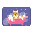 thumbnail image 1 of Kdxio Dog Washes in a Pink Bath,16" x 24", Non-Slip Front Door Mats,Outdoor Welcome Mat Washable, 1 of 9