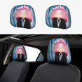 thumbnail image 1 of Kdxio Dog in Hairdresser Pattern Print 2 Piece Car Head Rest Covers Set Auto Front/Rear Seats Headrest Cover Universal Fit Most Cars,Sedan, SUV, 1 of 9