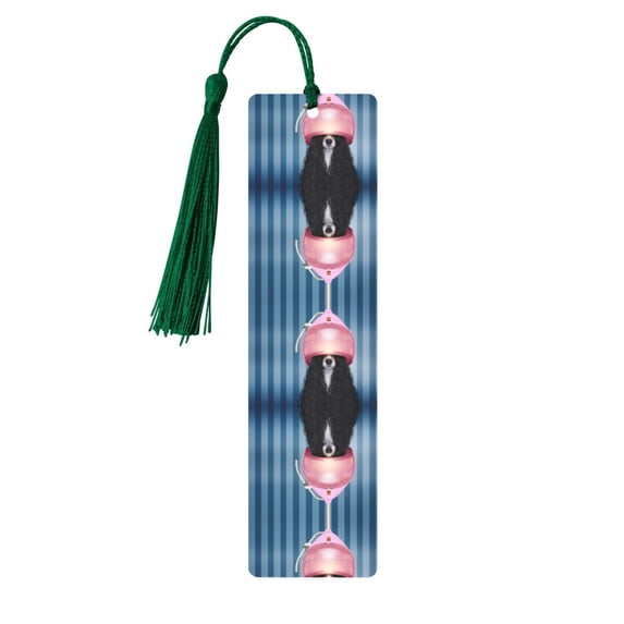 Kdxio Dog in Hairdresser Print Metal Tassel Bookmarks,Perfect Gift for Art Lovers and Bookworms Metal Bookmarks for Women