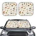 thumbnail image 1 of Kdxio Dogs Funny Pets Print 2-Piece Sun Shade Front Windshield - Foldable Car Front Window Sunshades For Most Sedans Suv Truck, 1 of 6