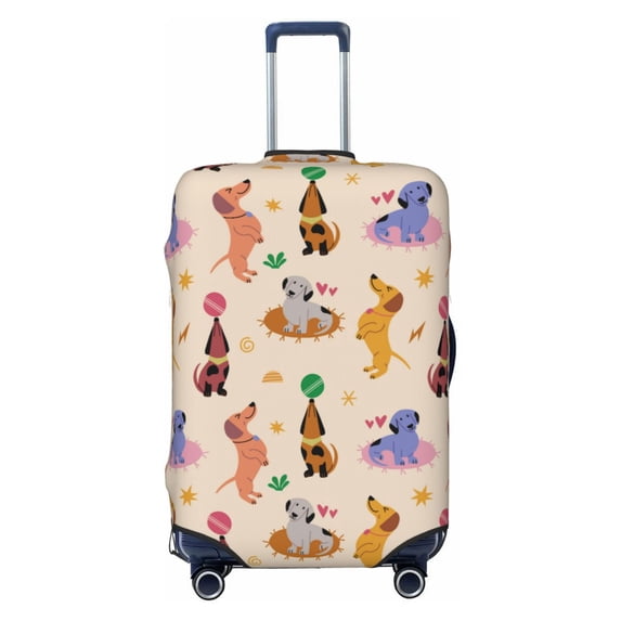 Kdxio Dogs In Different Poses Pattern Luggage Cover for Travel,Elastic and Durable,Fits 18-32 Inch,Anti-Scratch Suitcase Protector-No luggage included