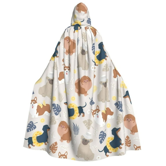 Kdxio Dogs Print Hooded Cloak Unisex Cloak with Hood Halloween Christmas Cape Cosplay Costume