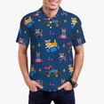 thumbnail image 1 of Kdxio Dogs Riding Skateboard Print Men's Short Sleeve Polo Shirt,Midweight Men's Shirt, 1 of 5