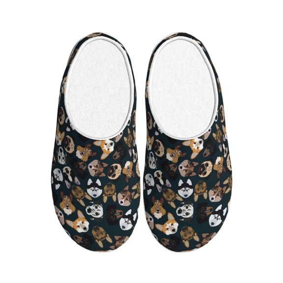 Kdxio Dogs Women's Men's Slippers Plush Slip-On House Slipper for Winter Indoor Soft Cushion Non-slip Fluffy Slides Slippers-35/36